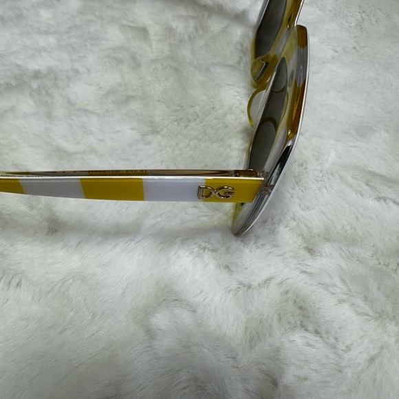 Dolce gabbana Yellow and White Striped Square Sunglasses - Picture 4 of 8